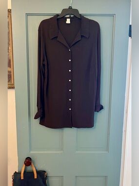 J. Jill Black Long-Sleeve Button-Down Shirt